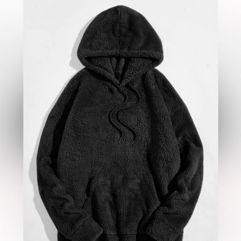 Sweater Jaket Hoodie Bulu Sherpa Bulu Domba Pria Dan wanita Terbaru