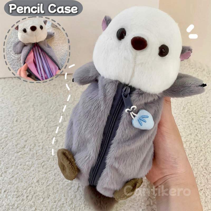 

[ COD ] Tas Pensil Korea Berang-berang laut Lucu Kotak Pena Boneka Mewah Multifungsi Cartoon Animal Pensil Case