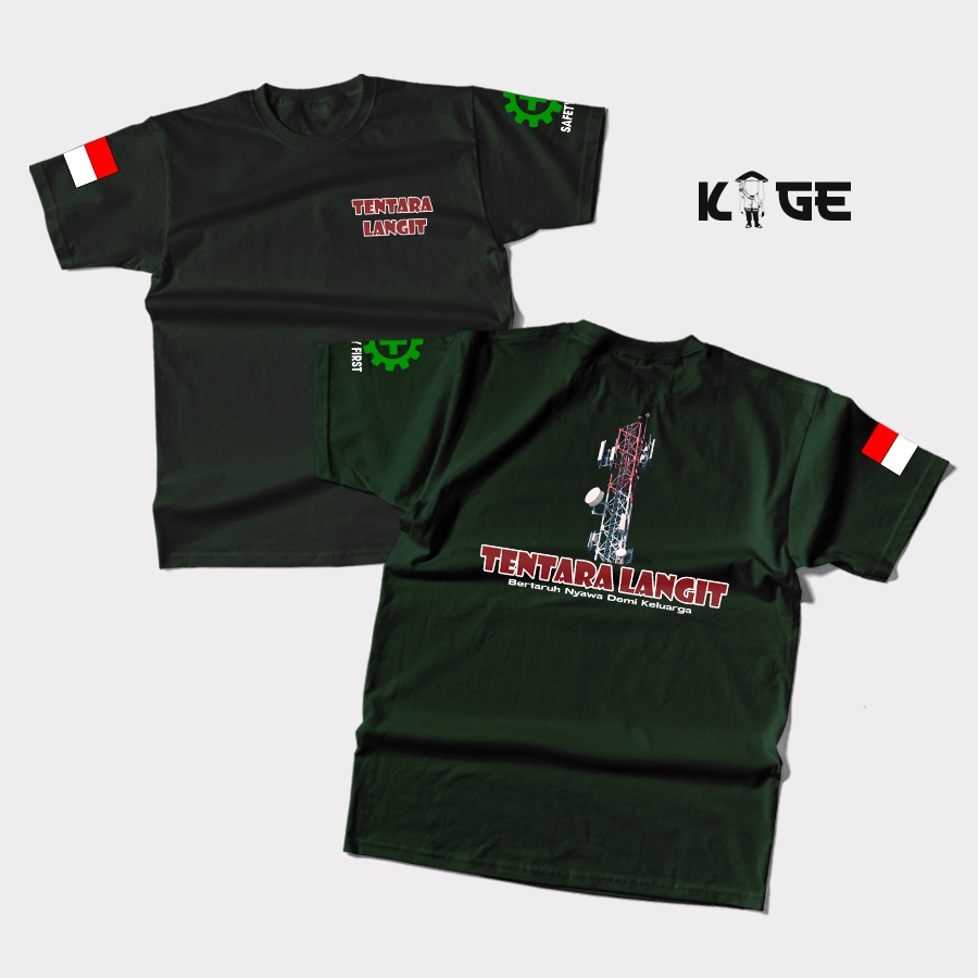 Baju Kaos Pria TENTARA LANGIT - Kaos Tower Teknisi Pemanjat  KAOS KAGE