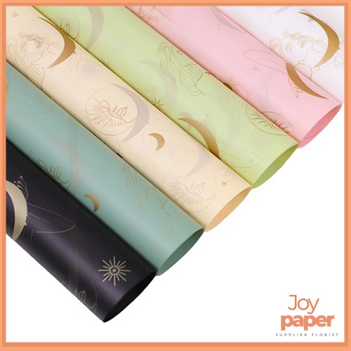 

Kertas Buket motif bulan Transparant Cellophane Flower Wrapping KB6095