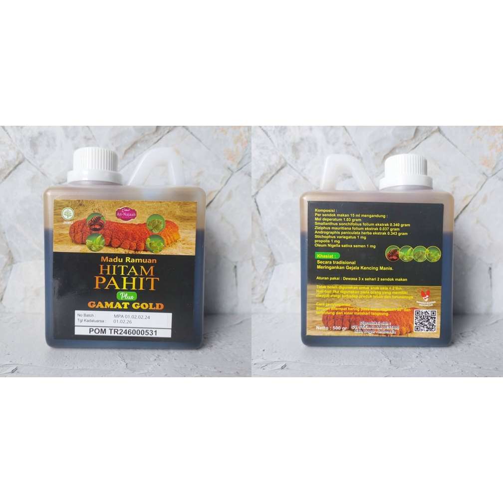 

Madu Ramuan Hitam Pahit Gamat Emas Gold An Najaah 500 Gram
