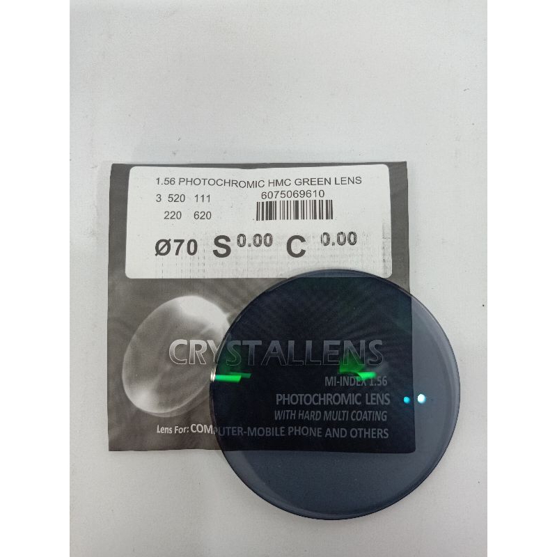 Crystalens lensa photocromic Kacamata HMC Green Lens 1.56