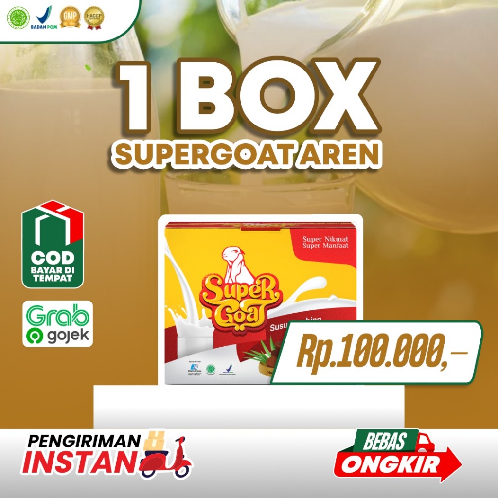 

Supergoat Susu Kambing Bubuk Etawa Gula Aren Isi 1 Box Mencegah Asam Urat Nyeri Sendi dan Tulang