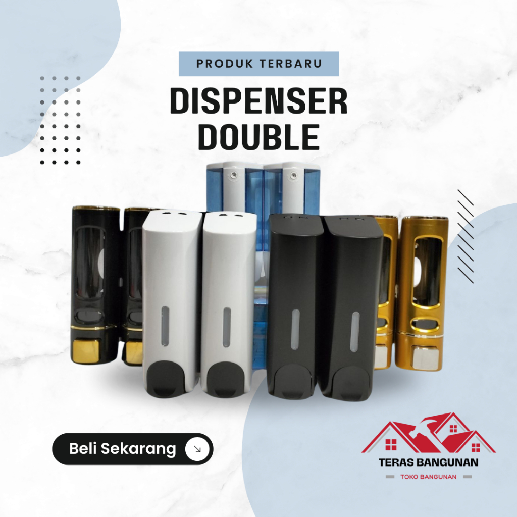 Dispenser Sabun 2 Tabung/Tempat Sabun Cair Double Dispenser/DISPENSER SABUN CAIR DAN SHAMPO 2 TABUNG