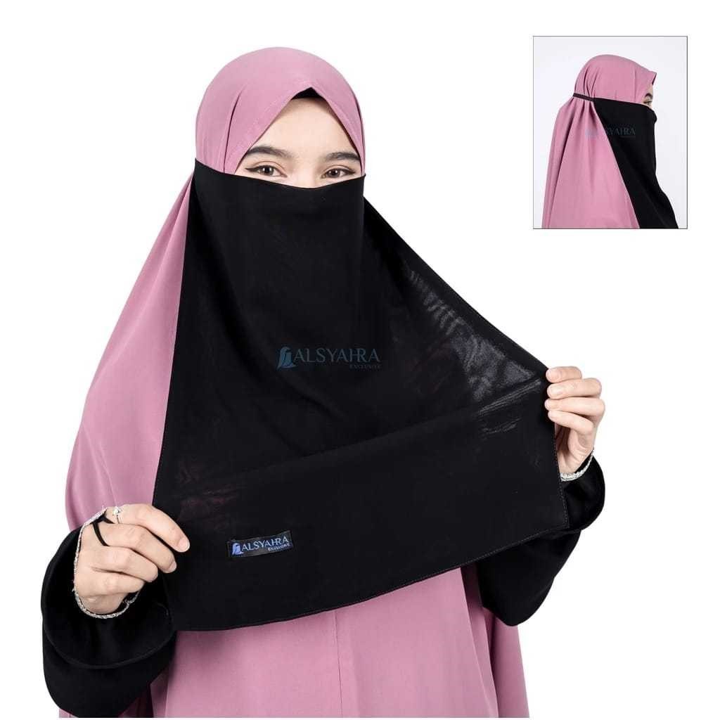 Alsyahra Exclusive Cadar Tali Karet Sifon Silk Jetblack
