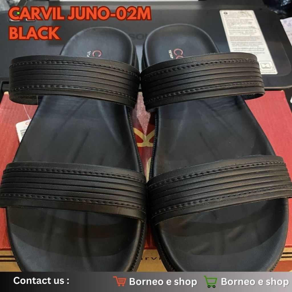[BISA COD] sandal CARVIL 100% original/ sandal pria/sandal pria/sandal fashion CARVIL JUNO-02M BLACK
