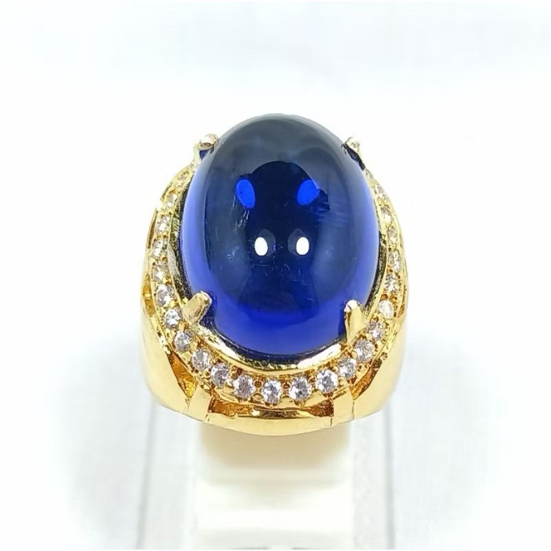 BAYAR DITEMPAT CINCIN PRIA KING SAFIR OVAL JUMBO RING PERAK BANGKOK 926