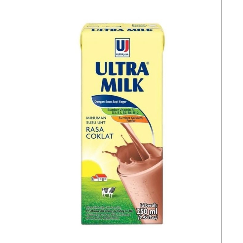 

ultra milk susu uht rasa cokelat 250ml