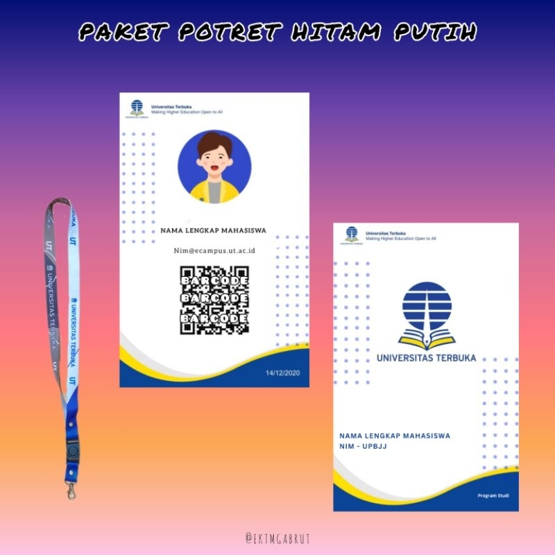 CETAK PAKET KTM UT(mahasiswa Ut). PO 10 hari