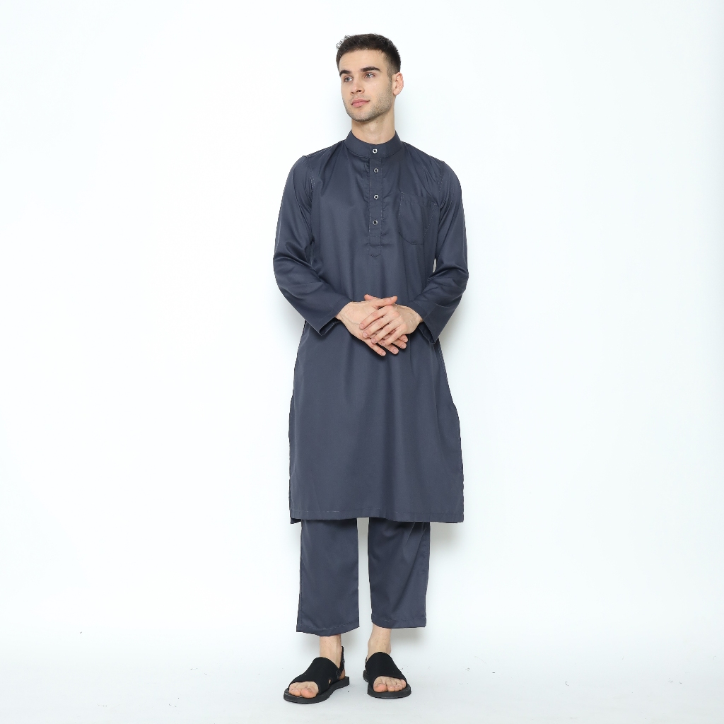 Gamis Pria Setelan Tunik dan Celana Panjang Baju Muslim Pria Setelan Koko Setelan Rev 012