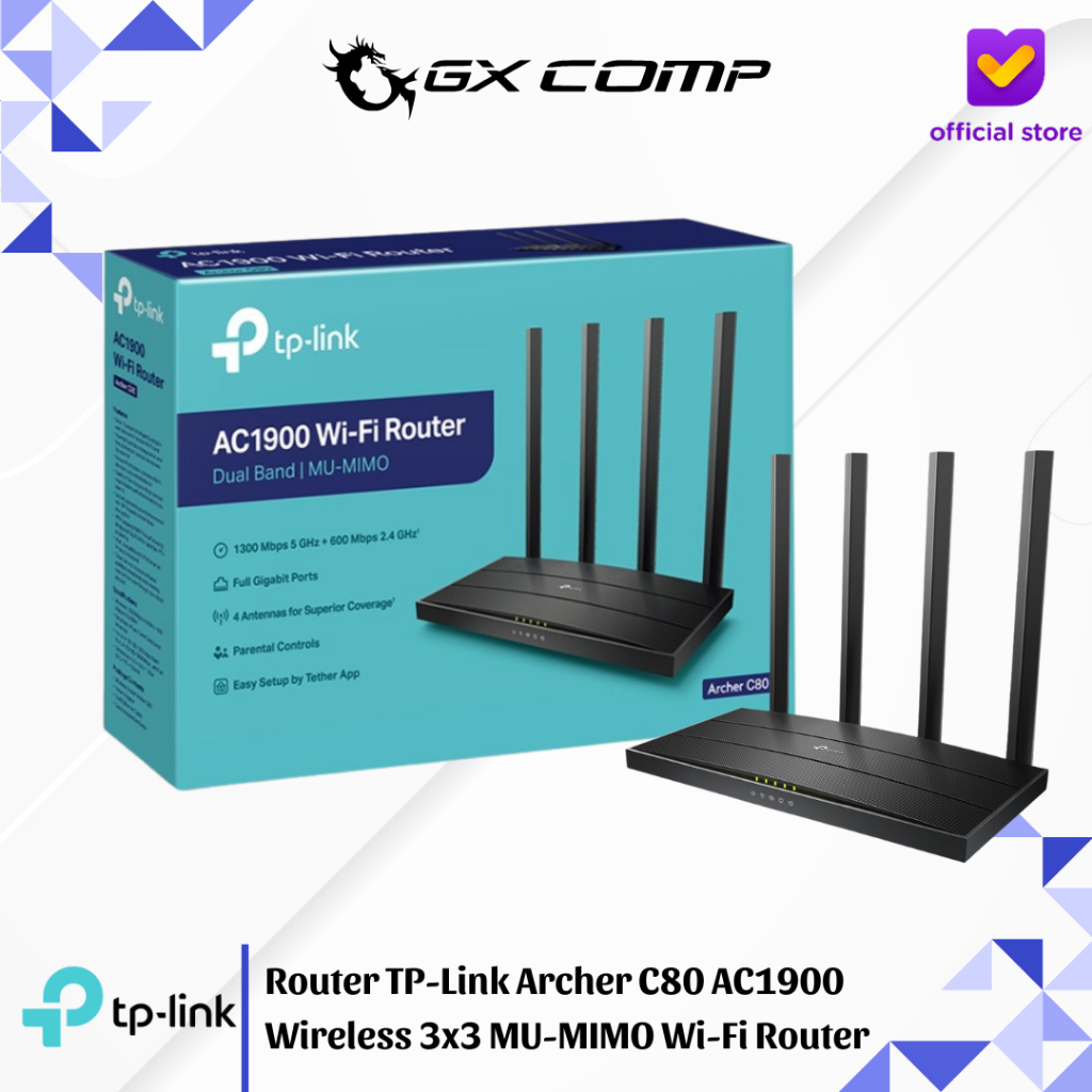 Router TP-Link Archer C80 AC1900 Wireless 3x3 MU-MIMO Wi-Fi Router