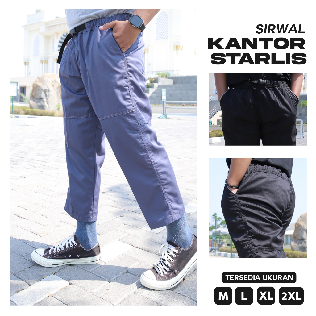 Sirwal Kantor Pria Starlis Premium Celana Cingkrang Tazakka Clothes Katun Drill Nyaman dipakai