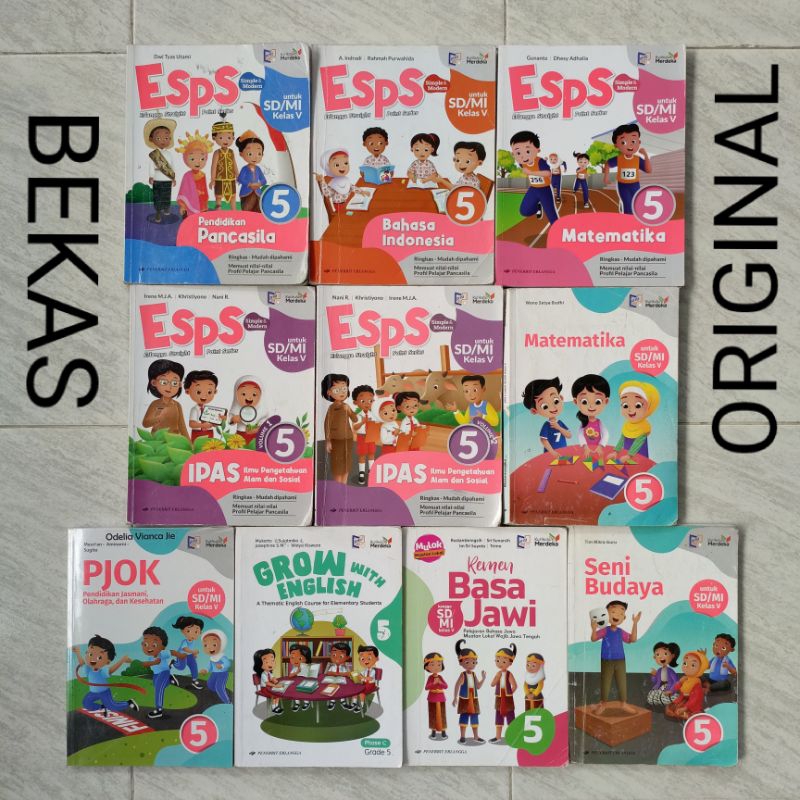 ( BEKAS ) ( ORIGINAL ) BUKU KELAS 5 V SD MI PENERBIT ERLANGGA KURIKULUM MERDEKA - ESPS MATEMATIKA BA