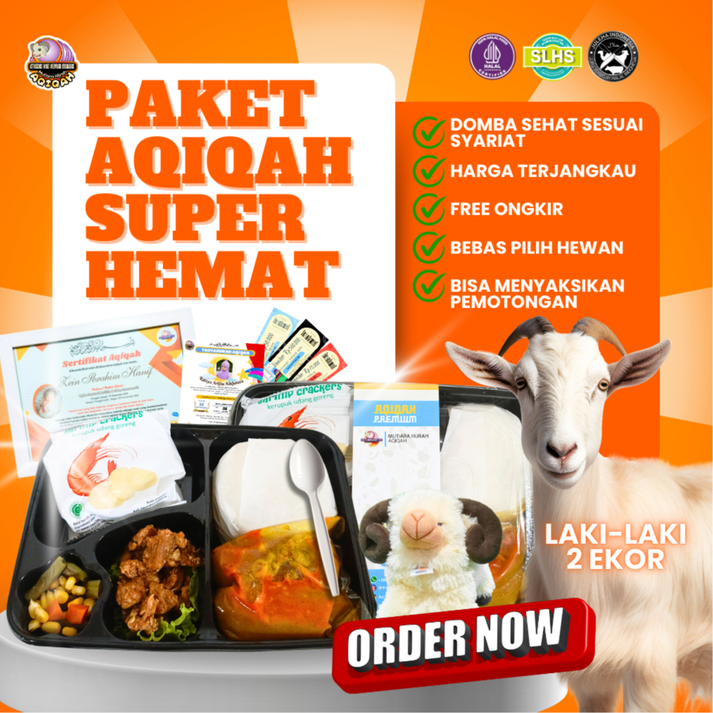 

AQIQAH - Paket Aqiqah Nasi Box Super Hemat Laki-laki | 2 Ekor Kambing