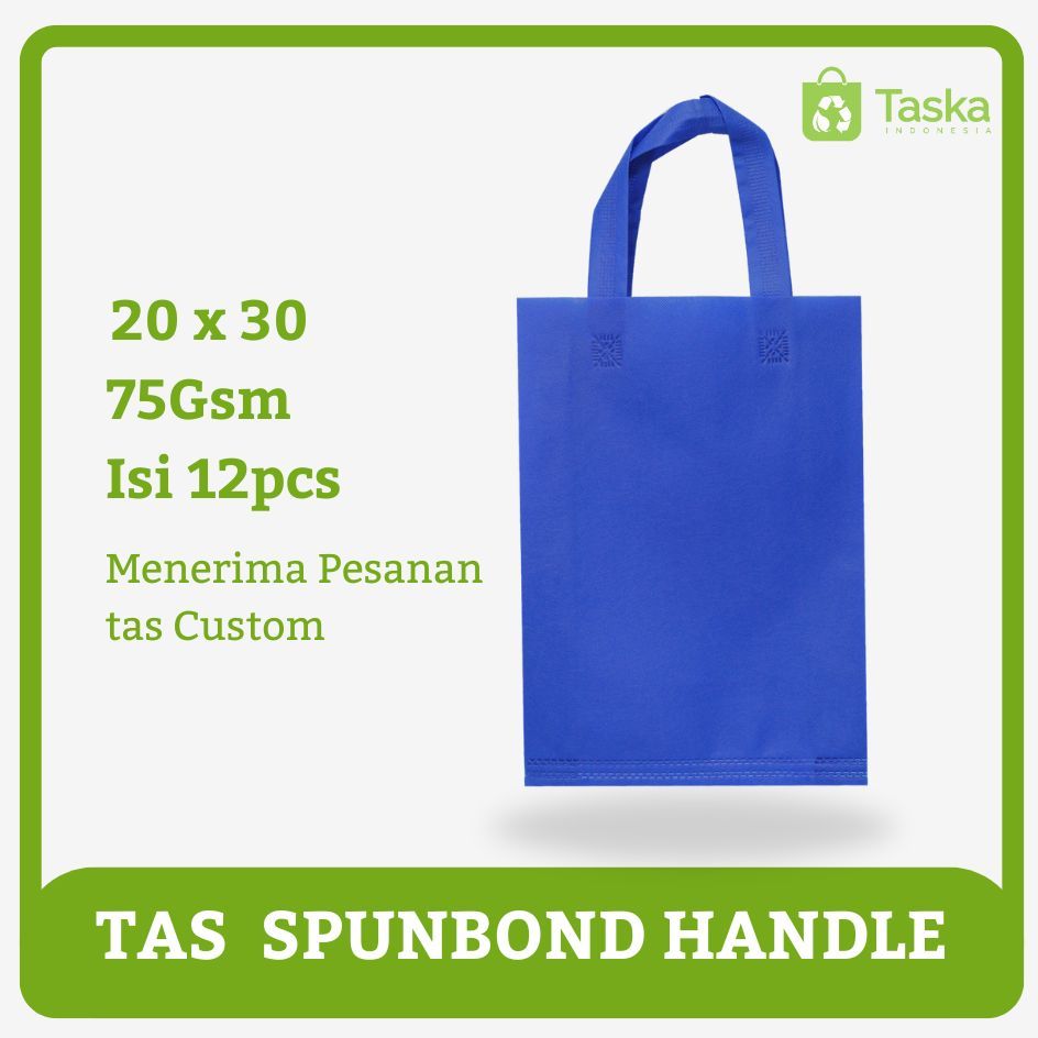 

TAS SPUNBOND HANDLE 20x30 LUSINAN WARNA BIRU BCA / Tas Belanja Murah / Kantong Belanja