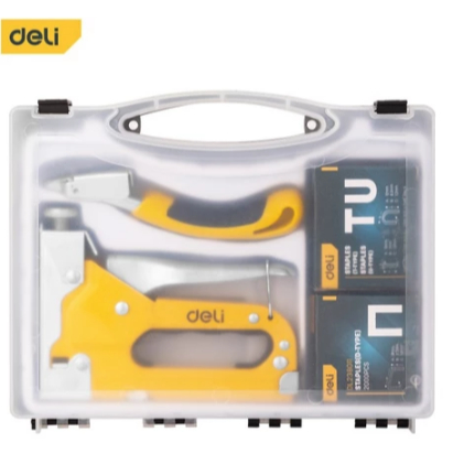 

TERMURAH Stapler Staples Tembak EDL238105 Deli Staple Gun Sets 5 Pcs 3 In 1