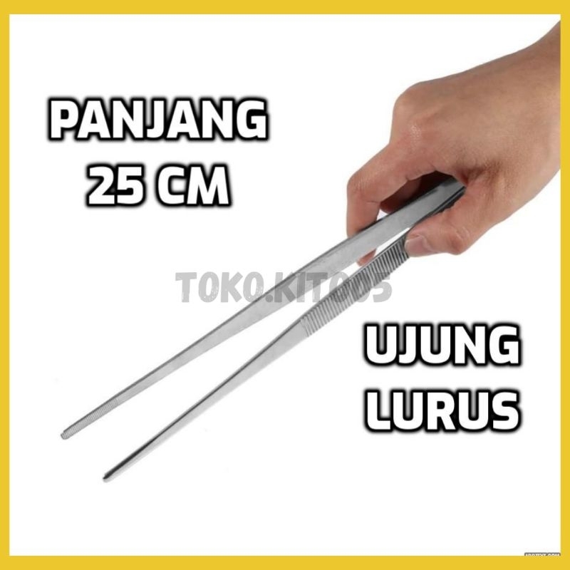 PINSET AQUASCAPE LURUS 25 CM / TWEEZER REPTIL / PINSET PANJANG LURUS 25 CM