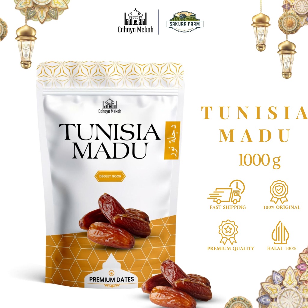 

Cahaya Mekah Kurma Tunisia Deglet Noor Pouch 1kg Premium Original High