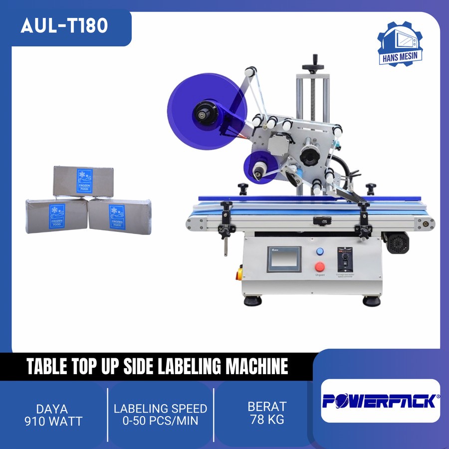

TABLE TOP UP SIDE LABELING MACHINE AUL-T180 (POWERPACK)
