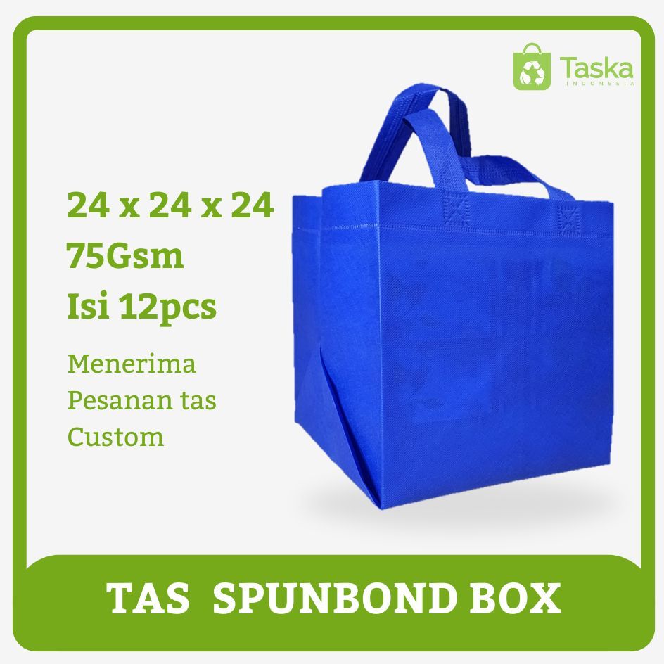 

Taska - Tas Spunbond Box 24x24x24 Warna Biru BCA Harga Lusinan Tas Aqiqah Nasi Box Grosir