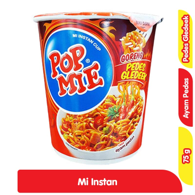 

Pop Mie Cup Goreng Pedes Gledeek Ayam Pedas 75g