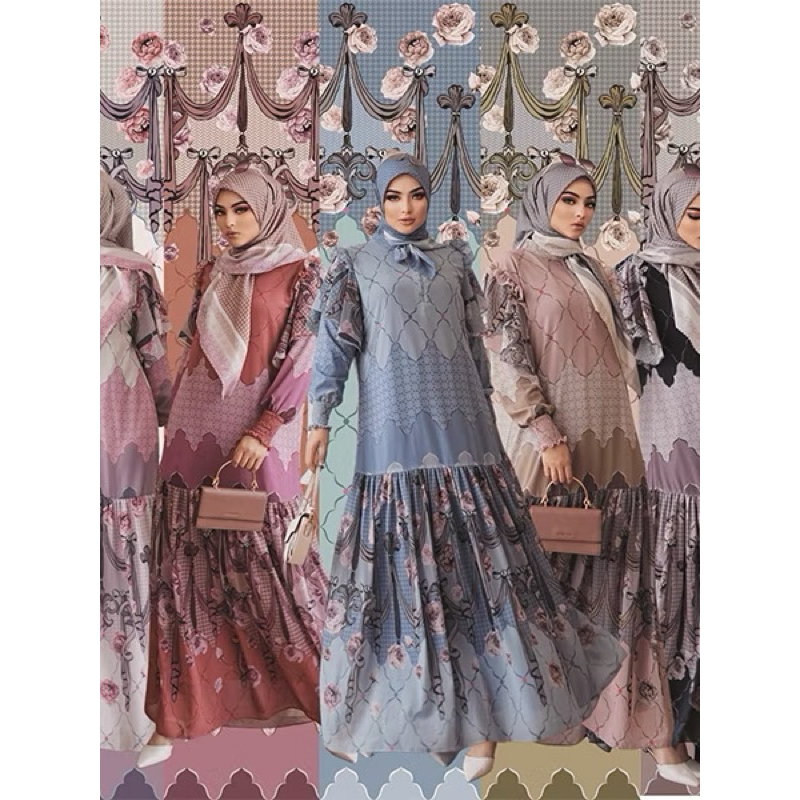 Zahra Gamis ceruty, gamis ceruty premium, gamis set ceruty