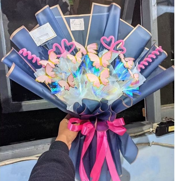 BUKET KUPU-KUPU/ Buket murah makassar/ buket bunga/ buket uang/ buket boneka/ buket kawat bulu/ bung