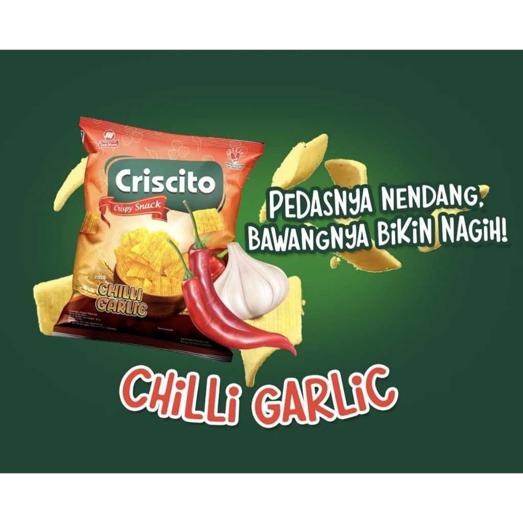 

Mouseman - Criscito Crispy Snack Rasa CHILLI GARLIC - Netto 10 gr