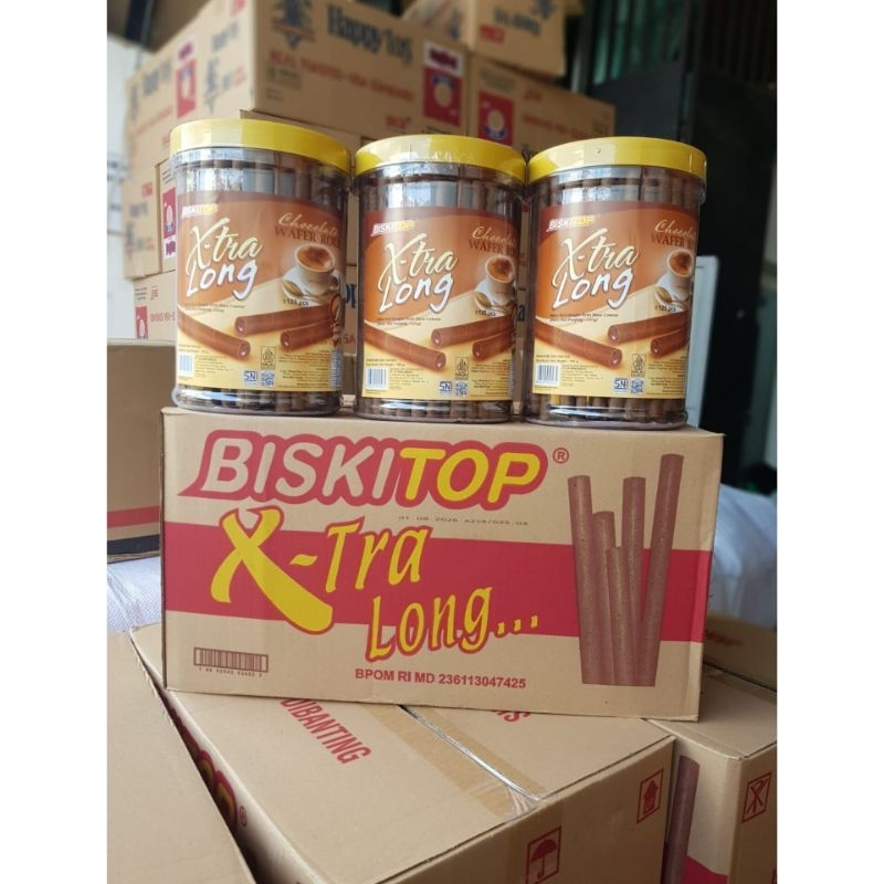 

Biskitop Xtra Long Coklat Wafer Kemasan Toples 700gr