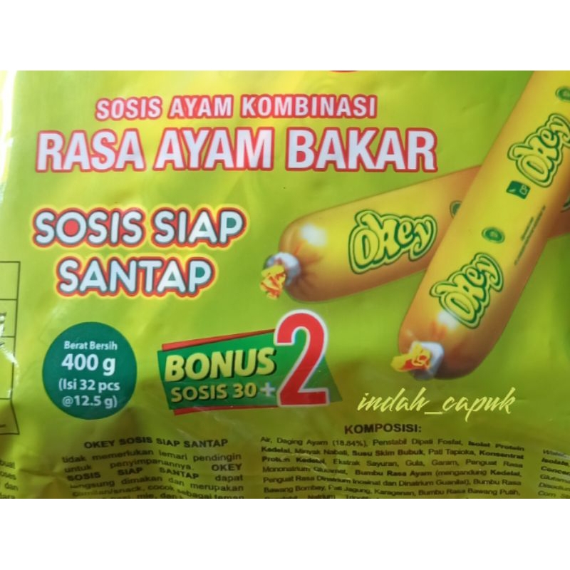 

sosis Okey isi 30 + bonus (400g)