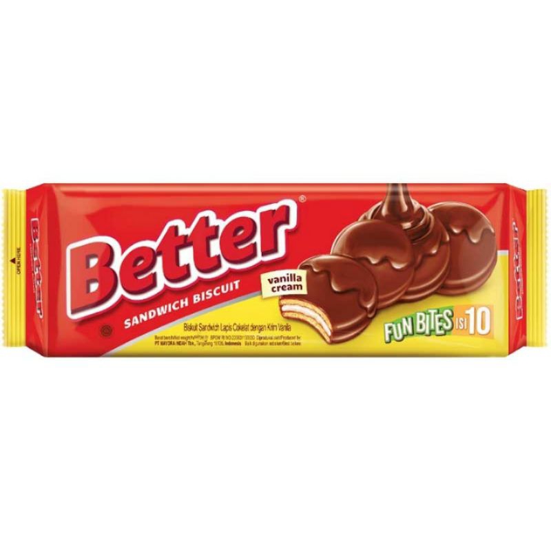 

Better biskuit sandwich fun bites krim vanilla 100 g