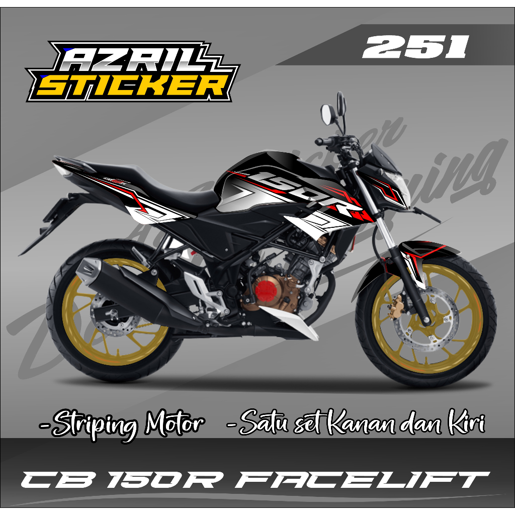 Decal Sticker Full Body Cb150R Facelift 2015-2018 V2 Ful blok - Dekal Cb150R New Az 251