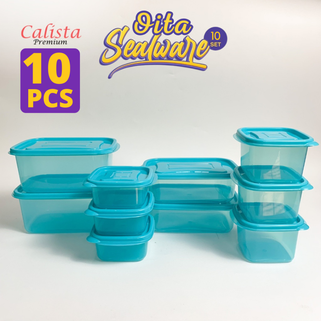 TOPLES FOOD KONTAINER/CONTAINER CALISTA OITA PUTIH SET ISI 10PCS/FOOD PREPARATION SET/ FOOD STORAGE 