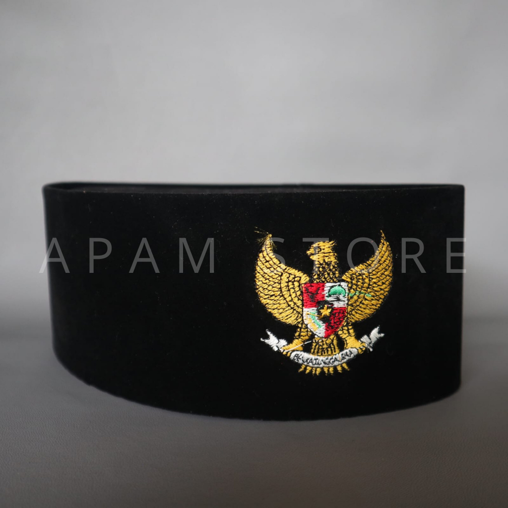 PECI HITAM POLOS DEWASA LOGO GARUDA SONGKOK LOGO GARUDA PECI HITAM POLOS LOGO GARUDA TINGGI 9