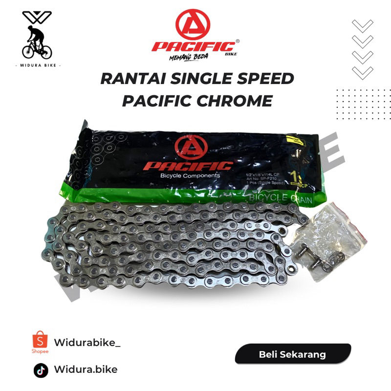 rantai sepeda single speed pacific silver/ rantai single speed sepeda bmx, fixie, lipat, minitrek