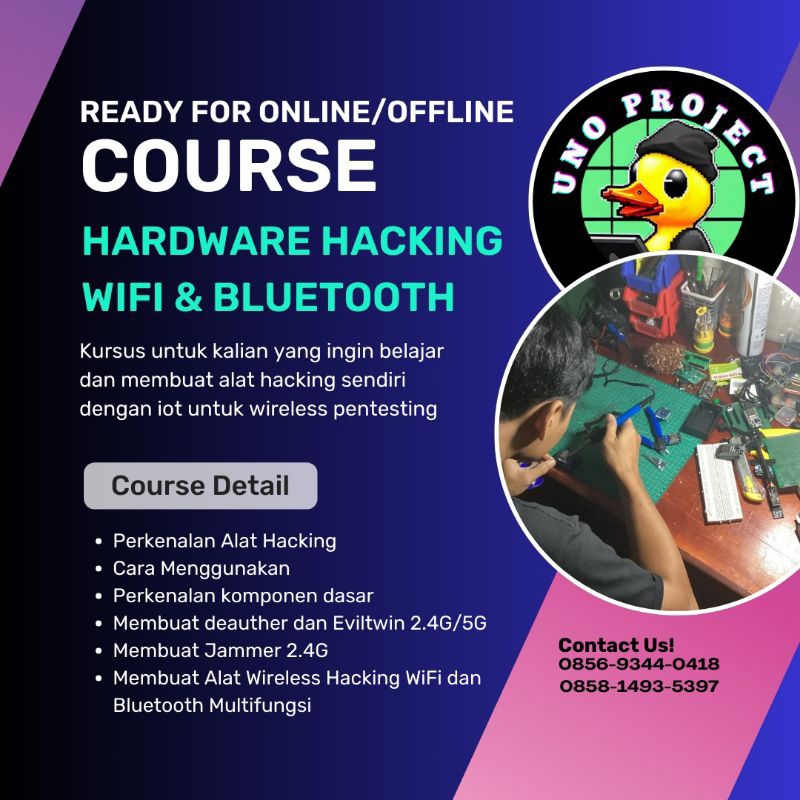 Course Hardware Hack1ng WiFi & Bluetooth - Ready For Online Offline - Uno Project