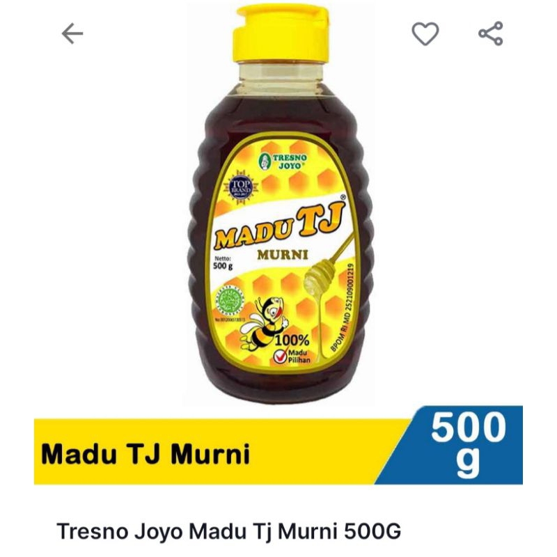 

Madu TJ Murni 100 % Madu Asli Ukuran Besar 500 g