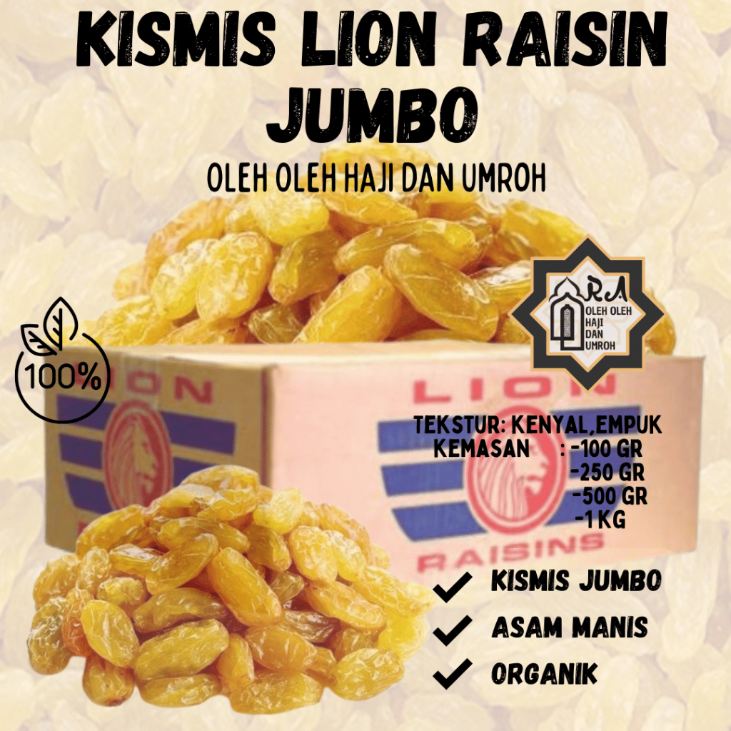

Kismis Golden Asal India Ukuran Jumbo