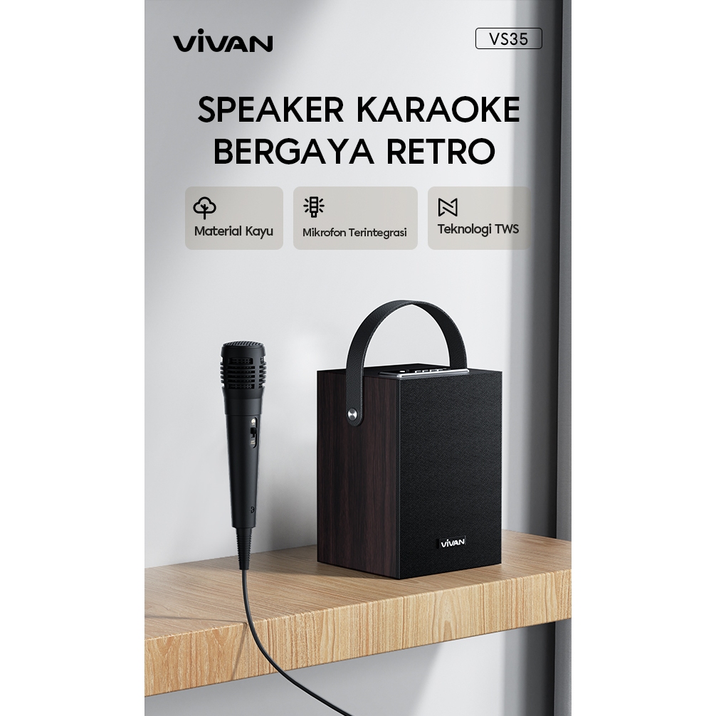 Vivan VS35 Speaker Karaoke Bluetooth 5.3 Wireless TWS