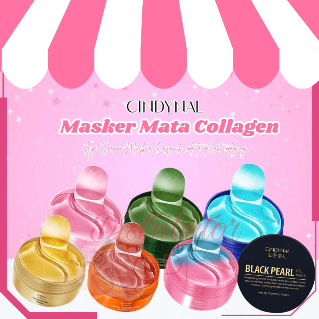 Cindynal Eyemask - Isi 60 Lembar Masker Mata Collagen Emas 24k Eye Serum Masker Organik Anti Kerut A