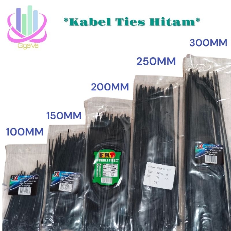

Kabel Ties HITAM 100mm,150mm,200mm,250mm,300mm