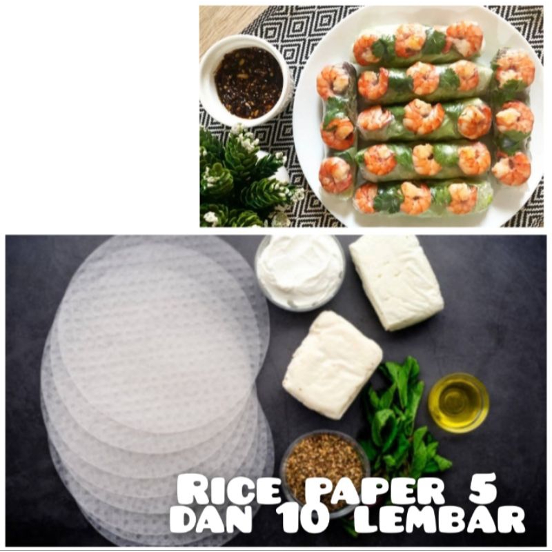 

Rice Paper 5 dan 10 Lembar ricepaper bulat kotak kulit rice paper salad vietnam banh trang