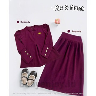 Set Rok Remaja  bahan knit japan linen premium model lengan inara untuk lebaran  usia 1 sampai usia 