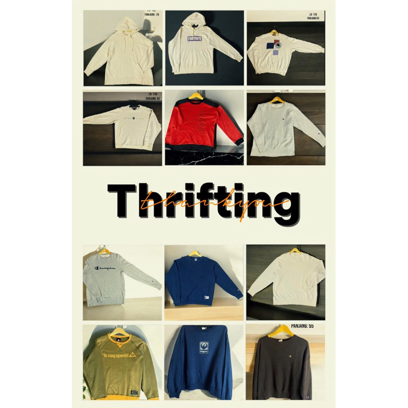 crewneck & hoodie pria dewasa thrifting all brand