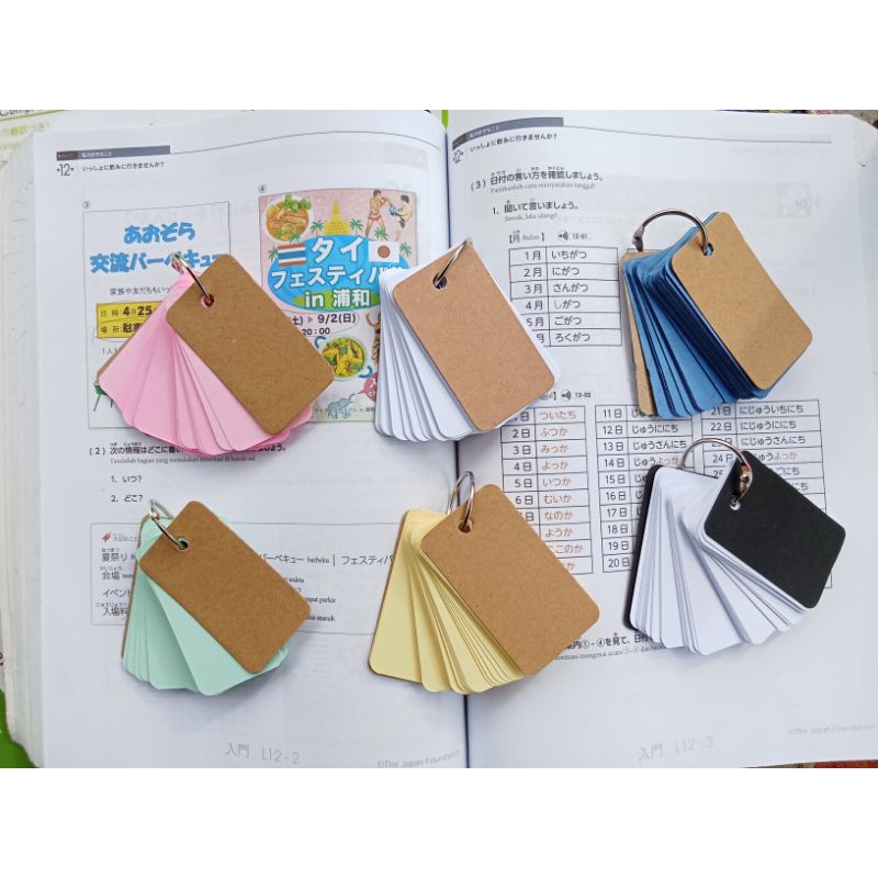 

Flash card colorfull blank card memo polos mini ring note