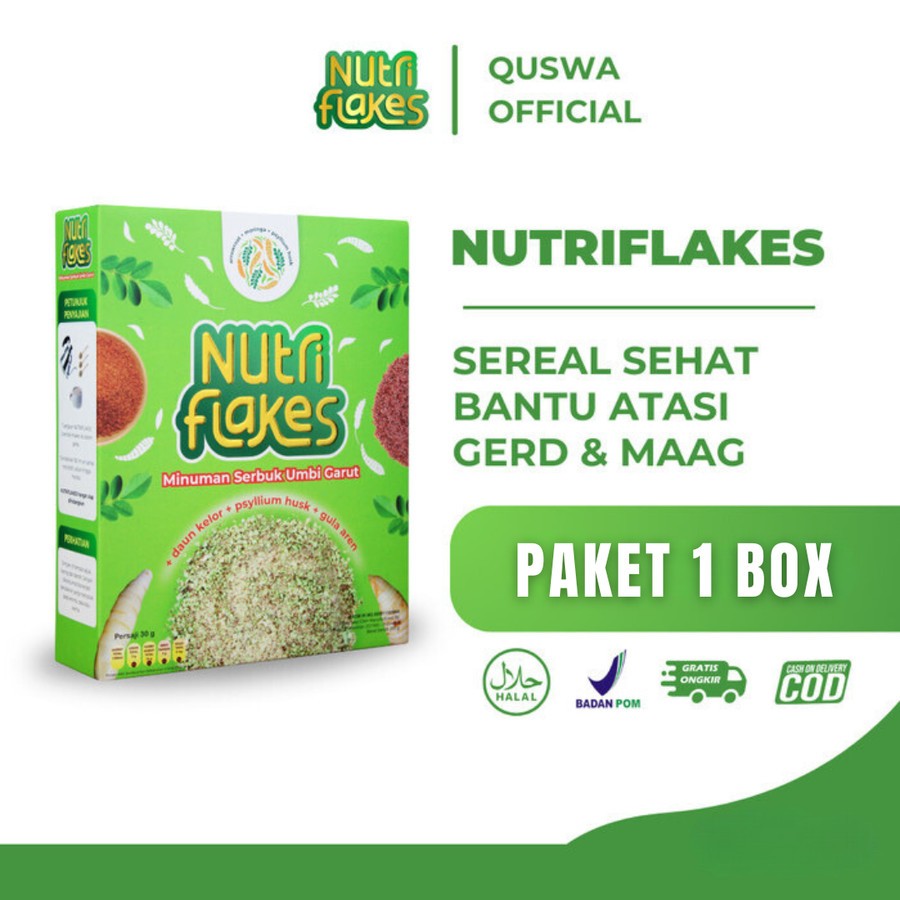 

Nutriflakes Sereal Sarapan Umbi Garut & Daun Kelor Solusi Atasi Asam Lambung Gerd dan Diabetes Suplemen Makanan Diet