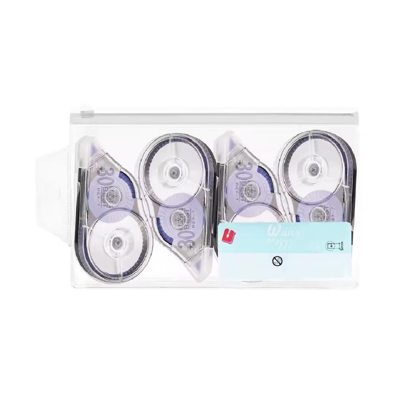 

4PCS Correction Pen dg zipper pouch Casing Lucu Tipe Ex cpt kering Tip X Anak Sekolah