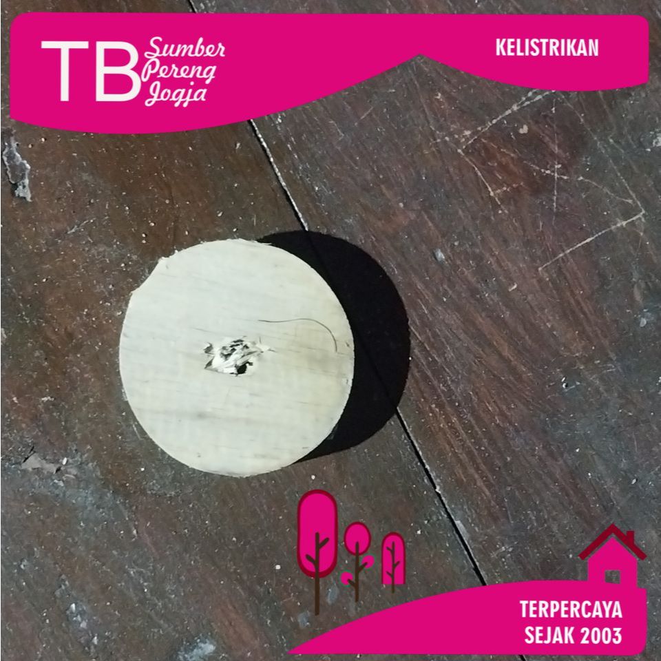 Kayu Roset Bulat untuk Dudukan Tatakan Fitting Listrik Tempel Saklar