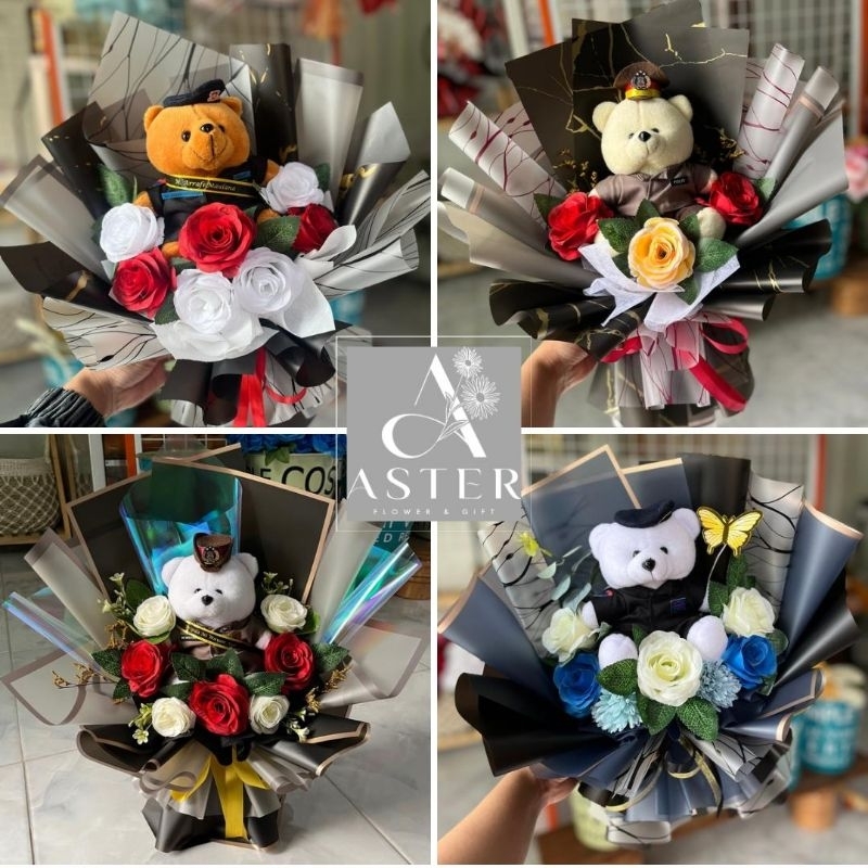 Buket Boneka Polisi Polwan Bhayangkari/ Buket Boneka Artificial