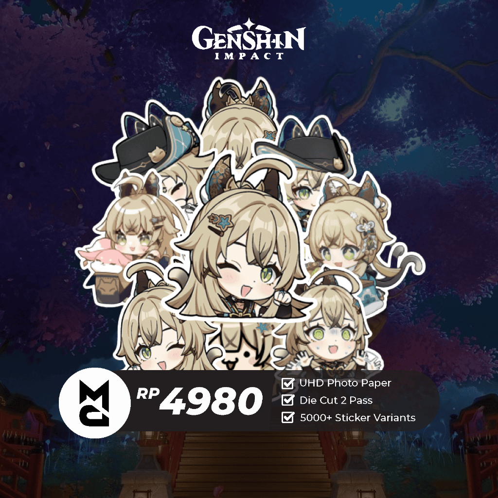 

Sticker Genshin Impact Kirara Sticker Anime Aesthetic Lucu Sticker Helm Laptop Motor Hp